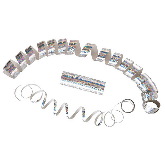 Luftschlangen "Holografisch" 4m / 1 Rolle | Silber
