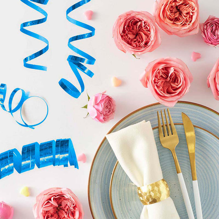 Luftschlangen "Holografisch" 4m / 1 Rolle | Blau