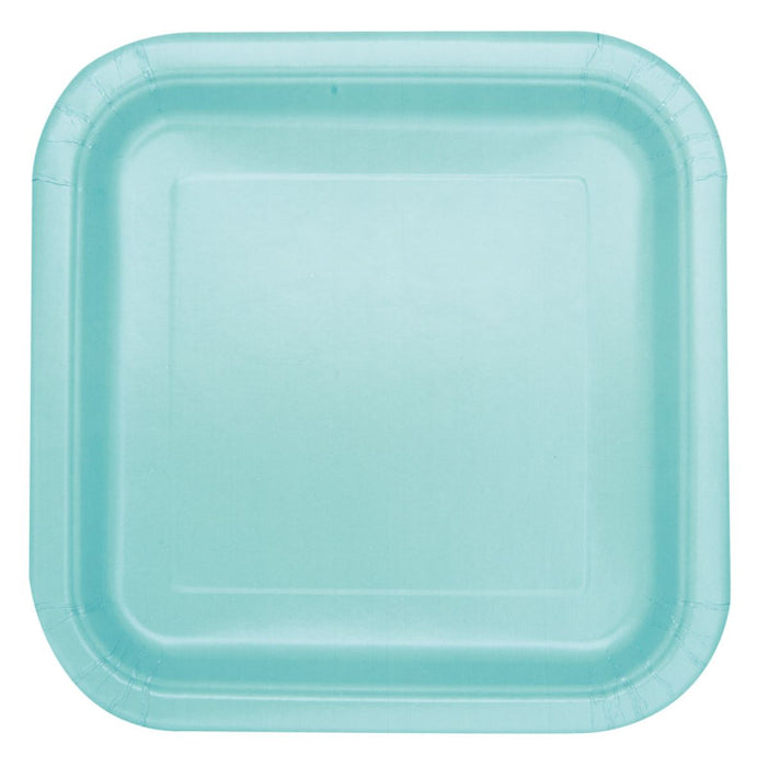 Pappteller Uni Quadratisch 23cm/14Stk. Minze
