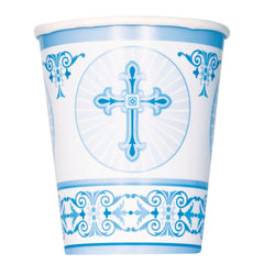 Pappbecher Kreuz Blau 266ml./8Stk.