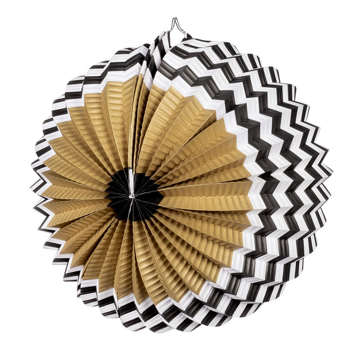 Lampion Set "Party Time" Ø 23 cm | 2 Stk. -  Schwarz Gold