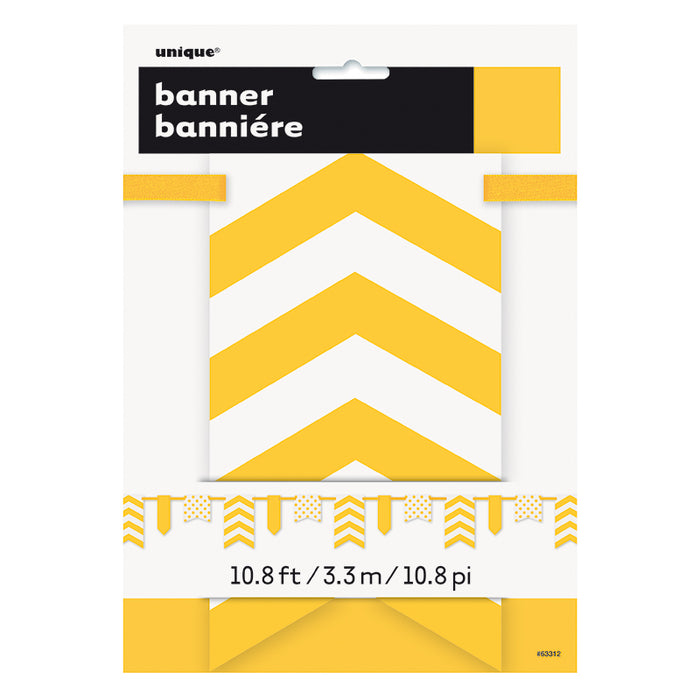 Banner DOTS & STRIPES & Chevron Gelb