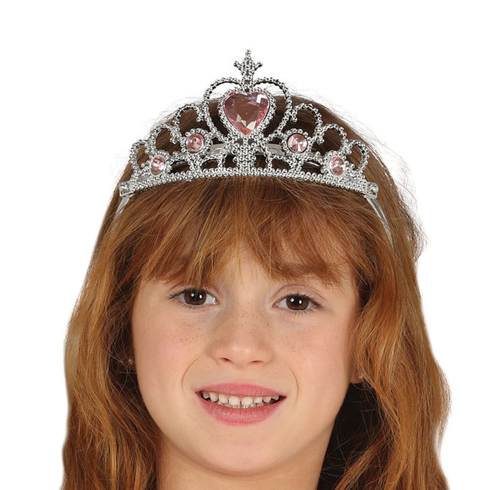 Tiara Diadem Prinzessin Krone | Silber Rosa