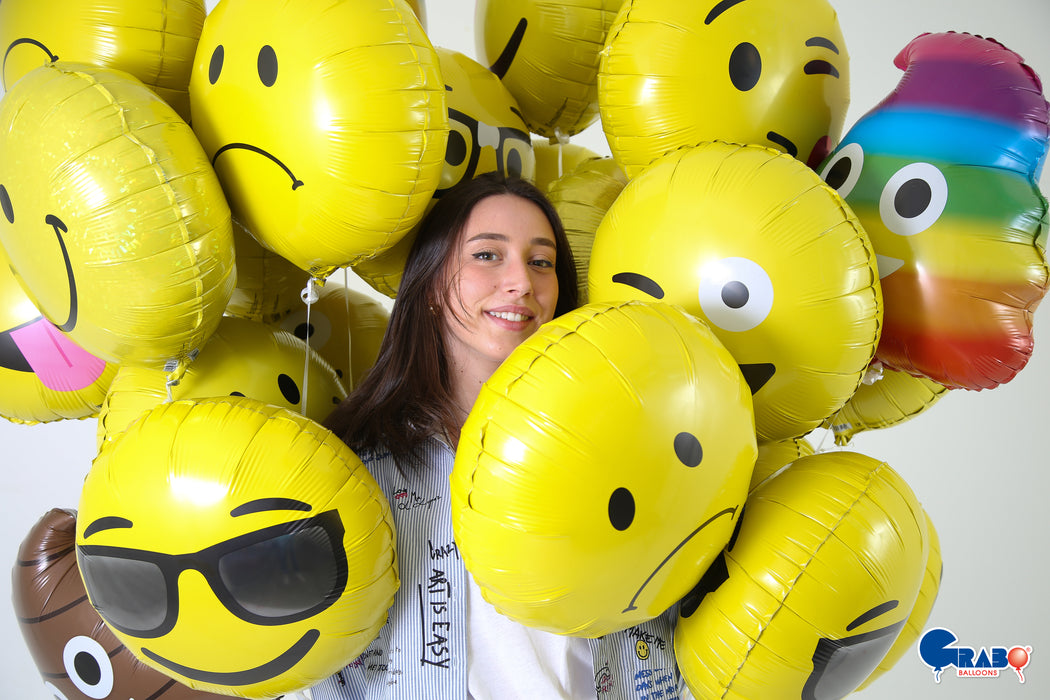 ABC18 Folienballon "Emoji Wacky" | Ø 46 cm