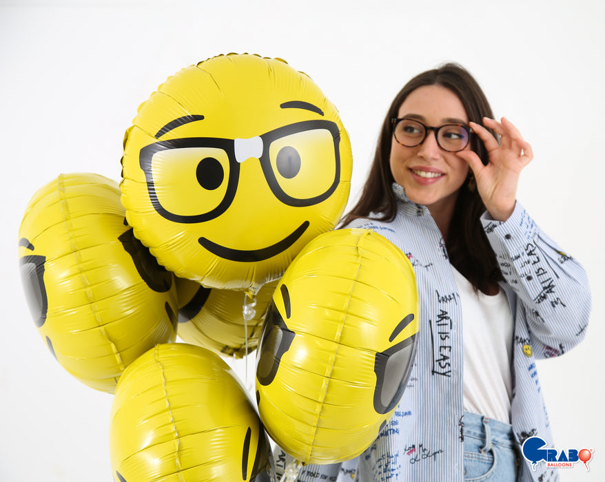 ABC18 Folienballon "Emoji Wacky" | Ø 46 cm