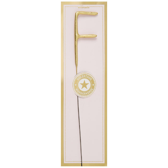 Wunderkerze Buchstabe Gold Chromo F