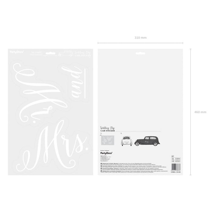 Autoaufkleber Mr and Mrs 33x45cm