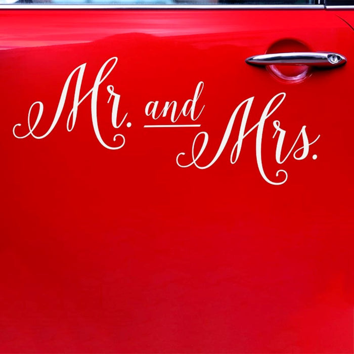 Autoaufkleber Mr and Mrs 33x45cm