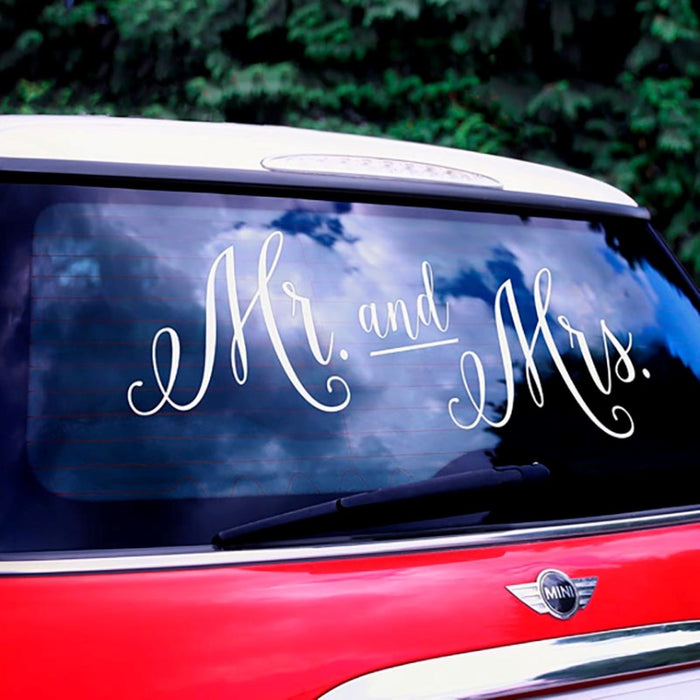 Autoaufkleber Mr and Mrs 33x45cm