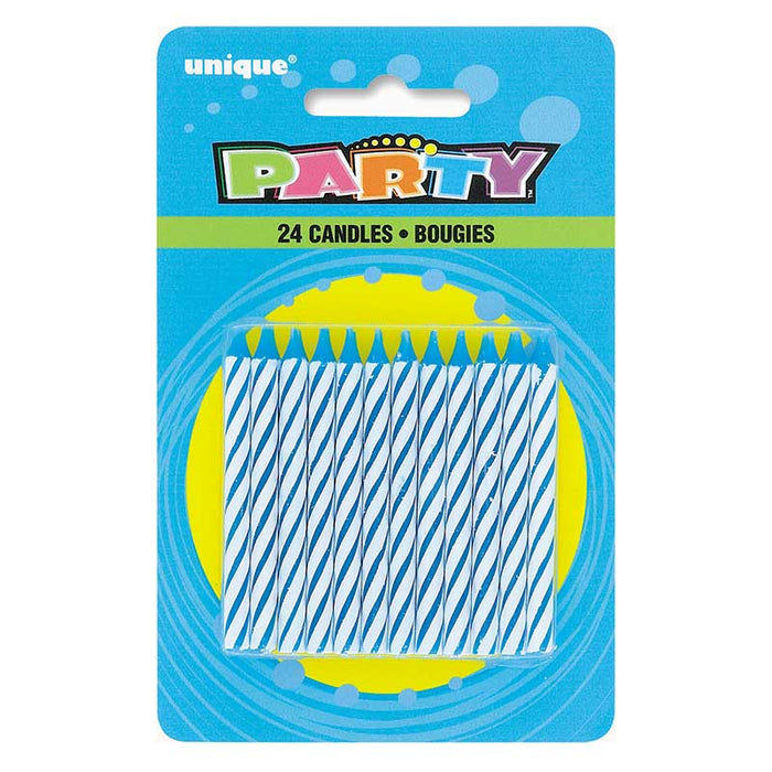 Kerzen Spiral blau 24 Stk.