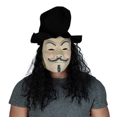 Halloween Maske mit Haaren und Spitzbart