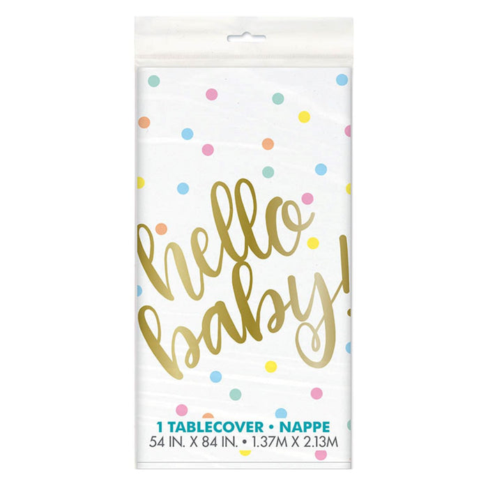 Tischdecke PVC Hello Baby Gold ca.137x213cm