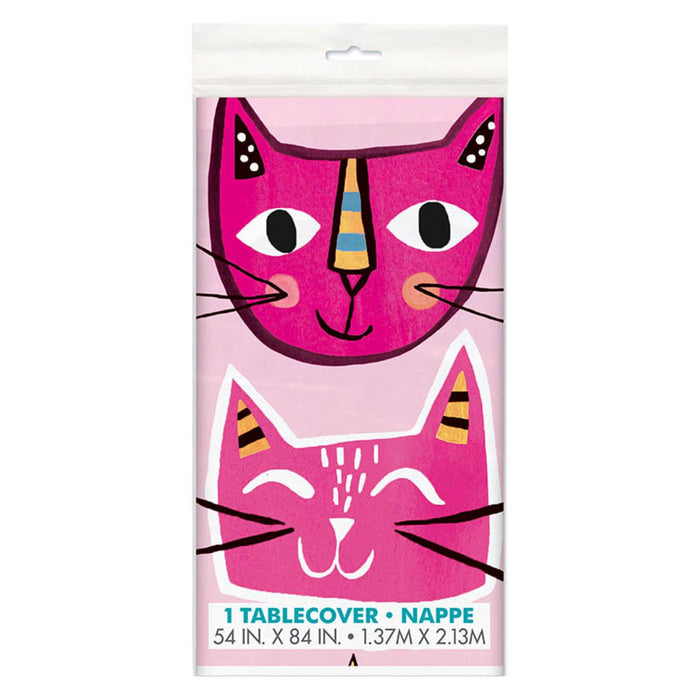 Tischdecke PVC Katze Pink ca.137x213cm