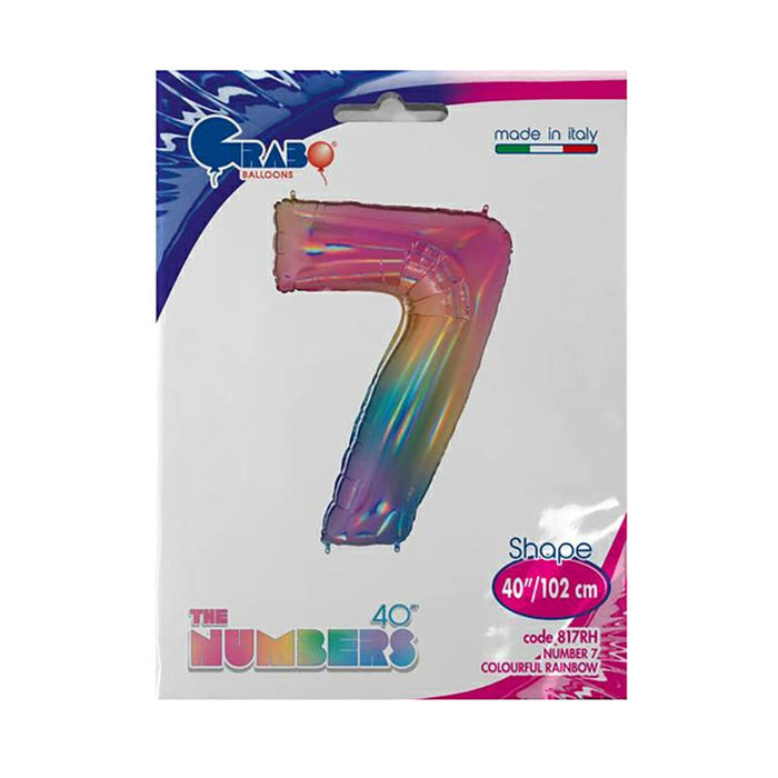 Riesenzahl Folienballon 40"/102cm | Regenbogen #7