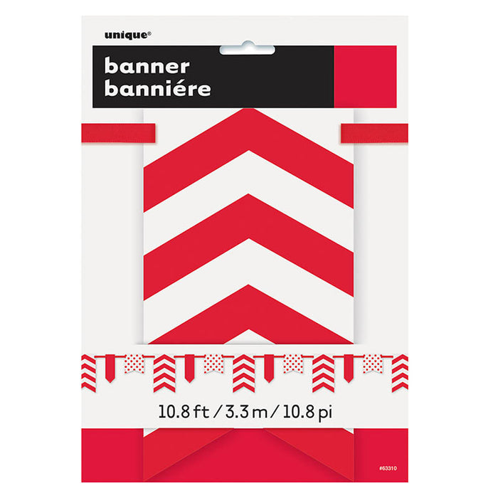 Banner DOTS & STRIPES & Chevron rot