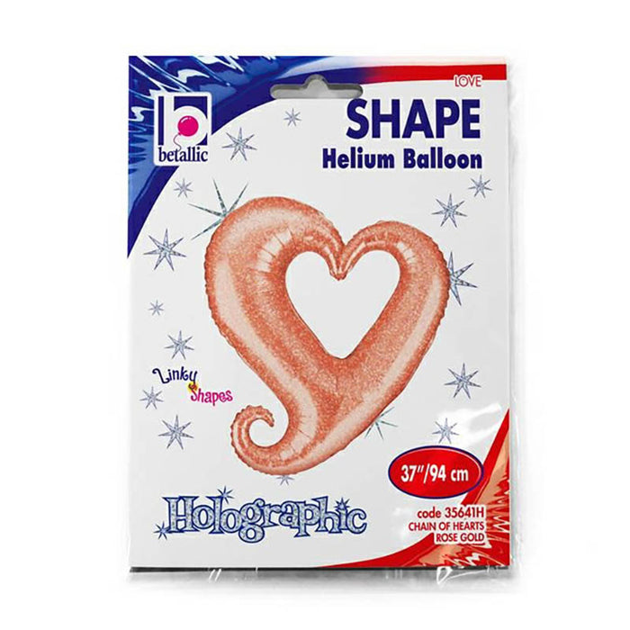 Shape Folienballon "Offenes Herz" Rosa | 94 cm