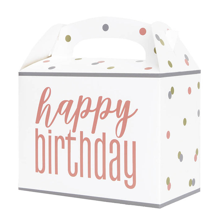 Partybox Happy Birthday Glitz 6Stk. Rosegold