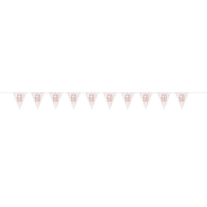 Wimpelkette Happy Birthday Glitz 274cm Rosegold #60