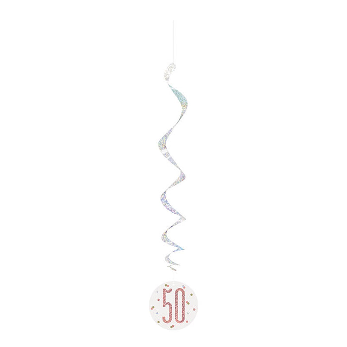 Hängedeko Swirl HB Glitz 6Stk./81cm Rosegold #50