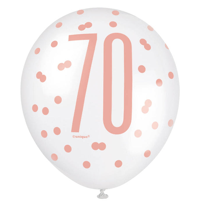 Latexballon Ø30cm HB Glitz 6Stk./30cmØ Rosegold #70