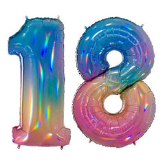 Riesenzahlen zum Geburtstag #18 in Regenbogen Bunt 101 cm