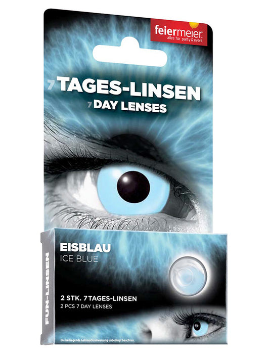 One Week Kontaktlinsen Motivlinsen "Eisblau" w13 | ohne Sehstärke - Wochenlinse