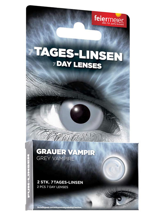 One Week Kontaktlinsen Motivlinsen "Grauer Vampir" w14 | ohne Sehstärke - Wochenlinse