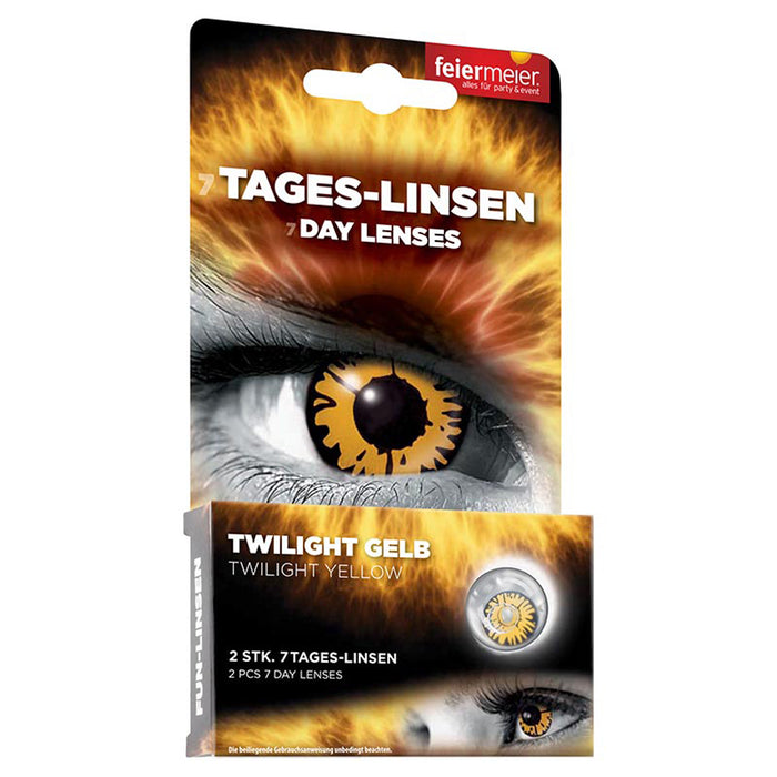One Week Kontaktlinsen Motivlinsen "Twilight Gelb" w48 | ohne Sehstärke - Wochenlinse