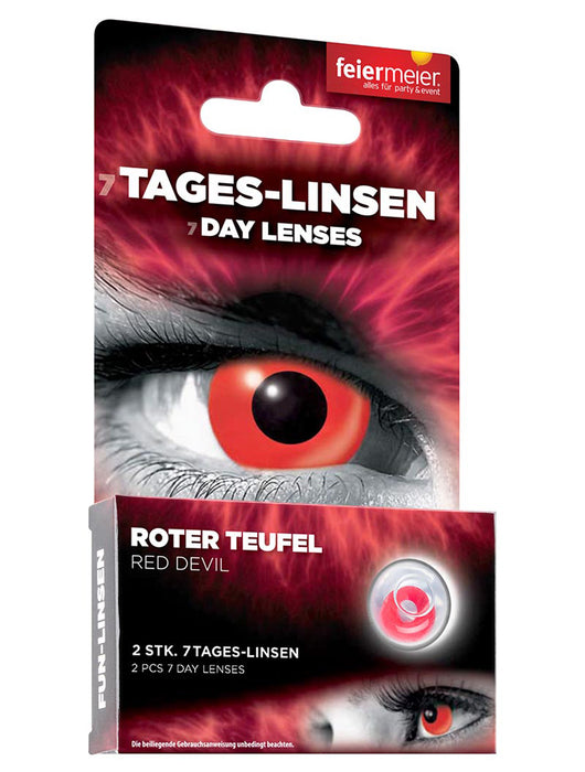 One Week Kontaktlinsen Motivlinsen "Roter Teufel" w03 | ohne Sehstärke - Wochenlinse