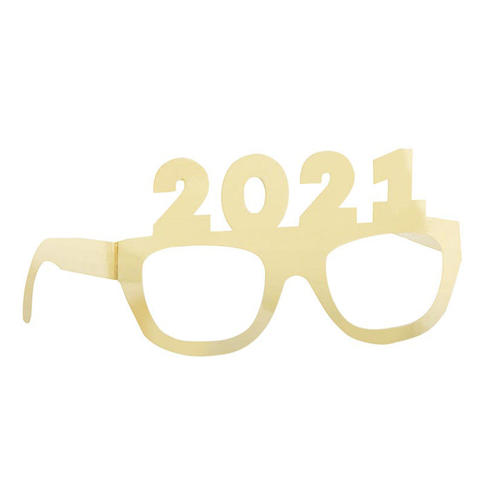 Brille Papier 2021 Folien-Gläser Silber/Gold 4Stk.
