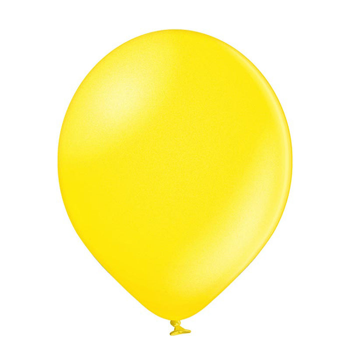 25 Stk. Luftballon Uni Metallic Ø 12cm | Gelb