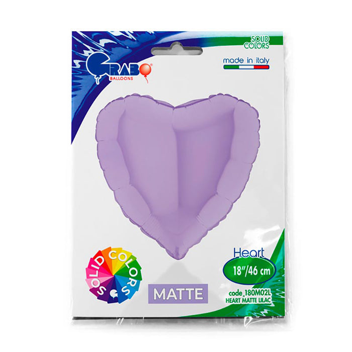 ABC18 Uni Herz 46 cm Lavendel Matte Satin