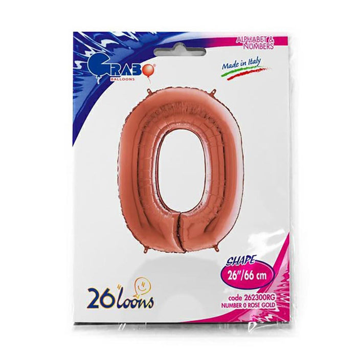 Riesenzahl Folienballon 26"/66cm | Rosegold #0