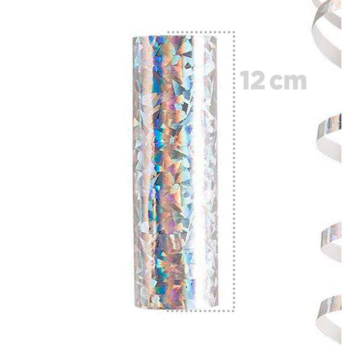 Luftschlangen "Holografisch" 4m / 5 Rollen | Gold/Silber