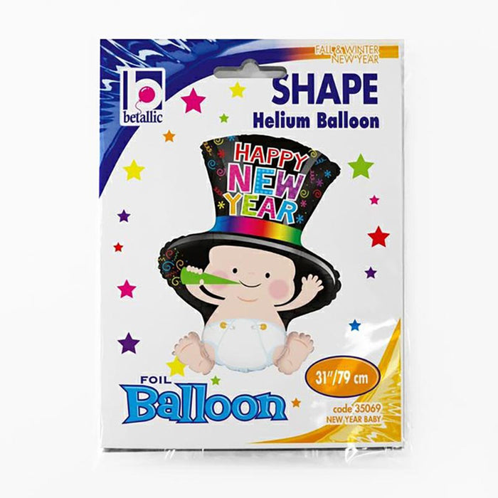Shape Folienballon "Happy New Year" Baby |79 cm