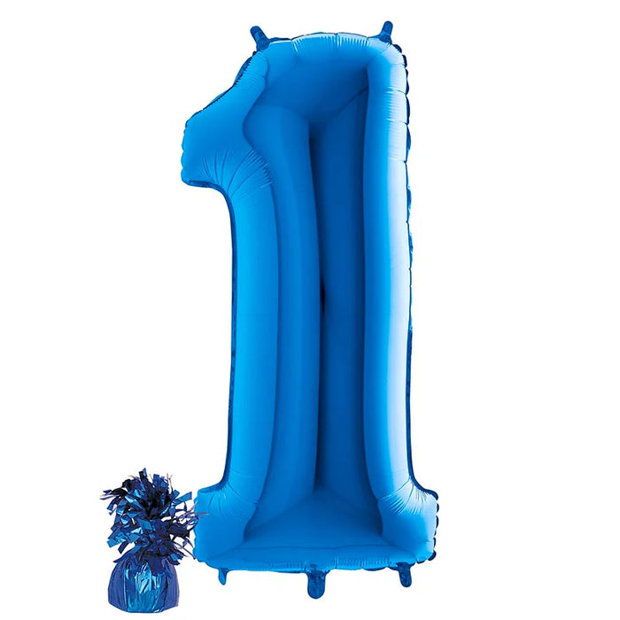 Befüllte Riesenzahl zur Filialabholung 102 cm - Blau
