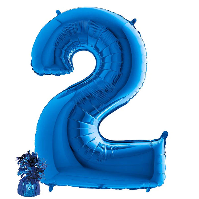 Befüllte Riesenzahl zur Filialabholung 102 cm - Blau