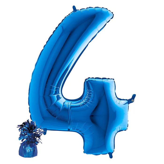 Befüllte Riesenzahl zur Filialabholung 102 cm - Blau