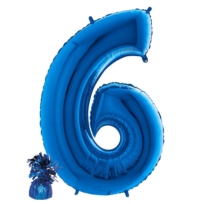 Befüllte Riesenzahl zur Filialabholung 102 cm - Blau