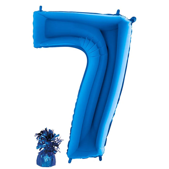 Befüllte Riesenzahl zur Filialabholung 102 cm - Blau