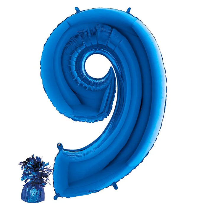 Befüllte Riesenzahl zur Filialabholung 102 cm - Blau