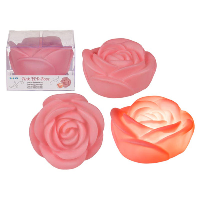 Rose mit LED (Batterie inkl.) ca.9,5x6cm