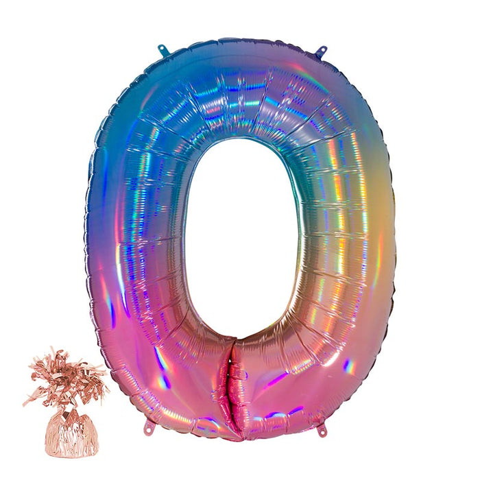 Befüllte Riesenzahl zur Filialabholung 102 cm - Regenbogen