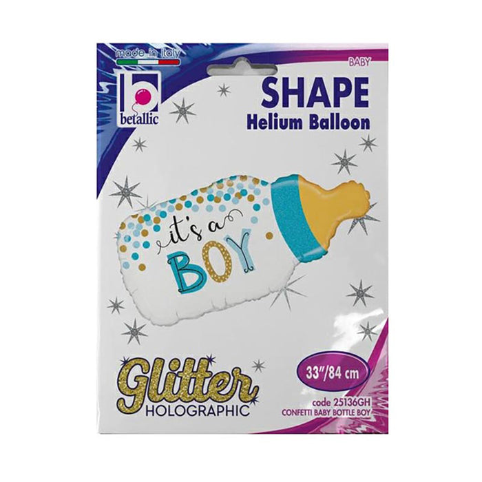 Shape Folienballon "It's a Boy" Flasche | 84 cm