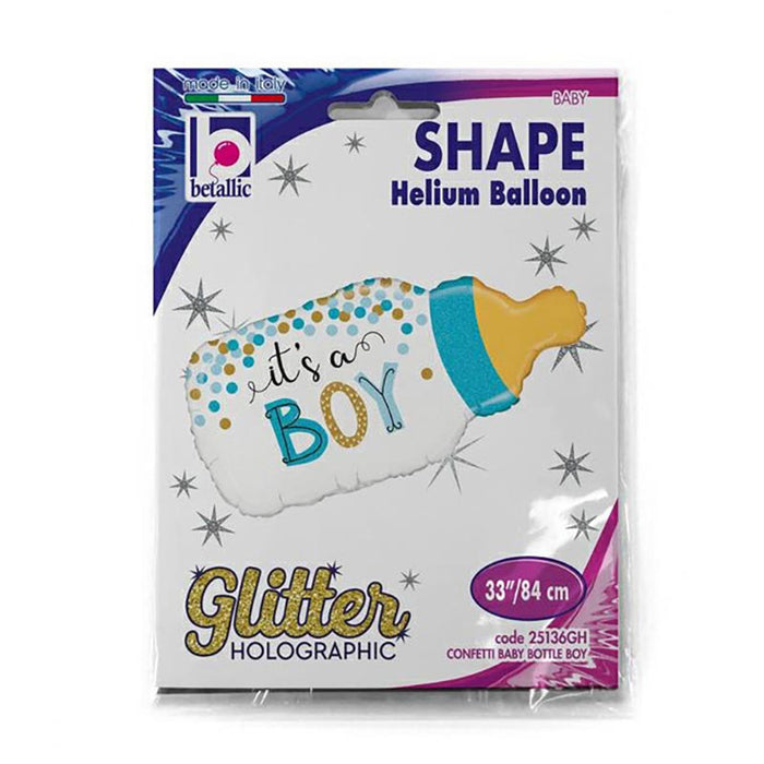 ABC18 Folienballon "Welcome Baby Stripes Holo Boy" | Ø 46 cm
