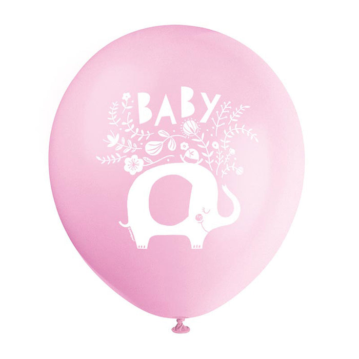Luftballon Ø30cm Elefant Floral Pink 8Stk./30cm