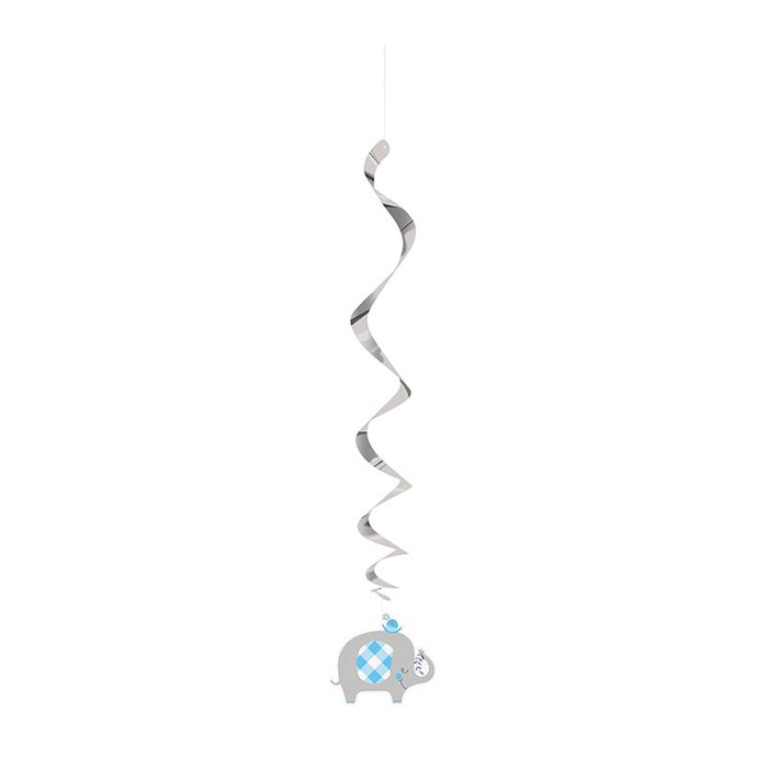 Swirldeko Elefant Floral Blau 66cm/3St.