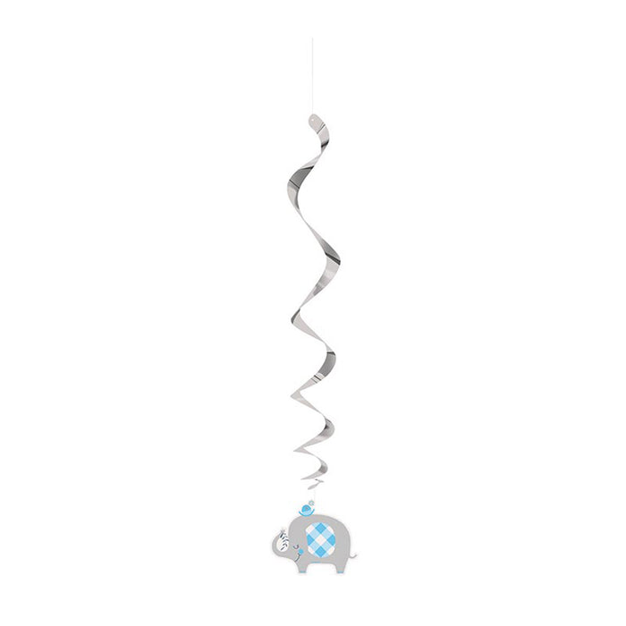 Swirldeko Elefant Floral Blau 66cm/3St.