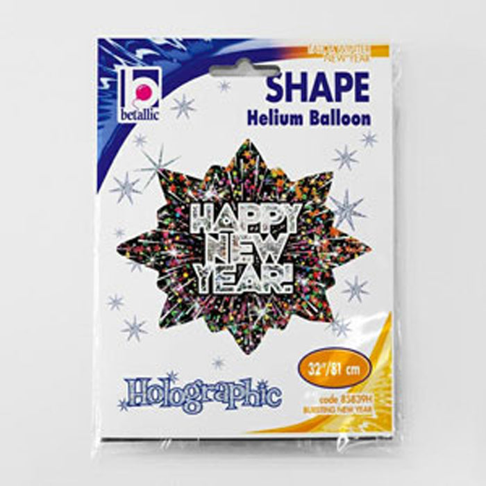 Shape Folienballon "Happy New Year" Feuerwerk | 81 cm
