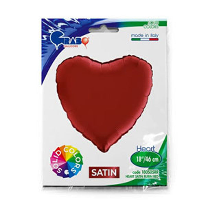 ABC18 Uni Herz 46 cm Satin Rubin Rot